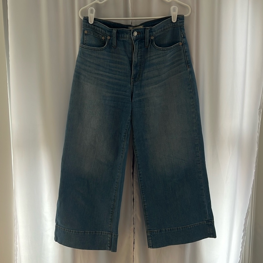 Madewell, wide-leg crop jeans, size 28